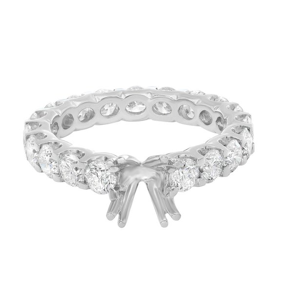 Shared Prong Diamond Engagement Ring Casting 14K White Gold 2.00Cttw - Picture 1 of 5